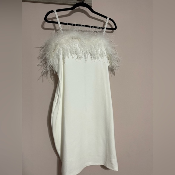 white fur dress fashion nova Cozy Feeling Fur Trim Mini Dress - Cream